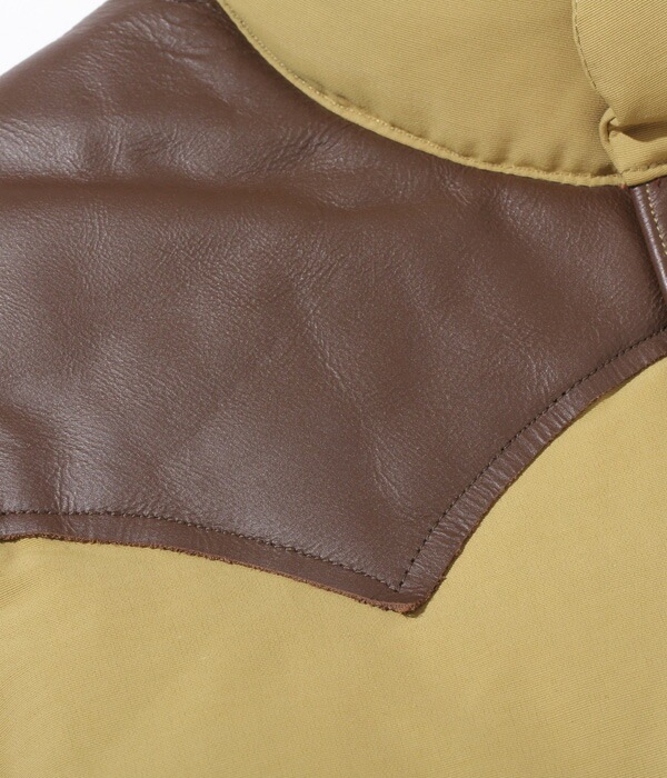 ベスト ナイロン シュガーケーン NYLON COTTON LEATHER YOKE DOWN VEST SUGAR CANE
