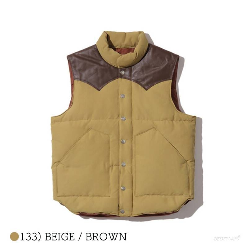 ベスト ナイロン シュガーケーン NYLON COTTON LEATHER YOKE DOWN VEST SUGAR CANE