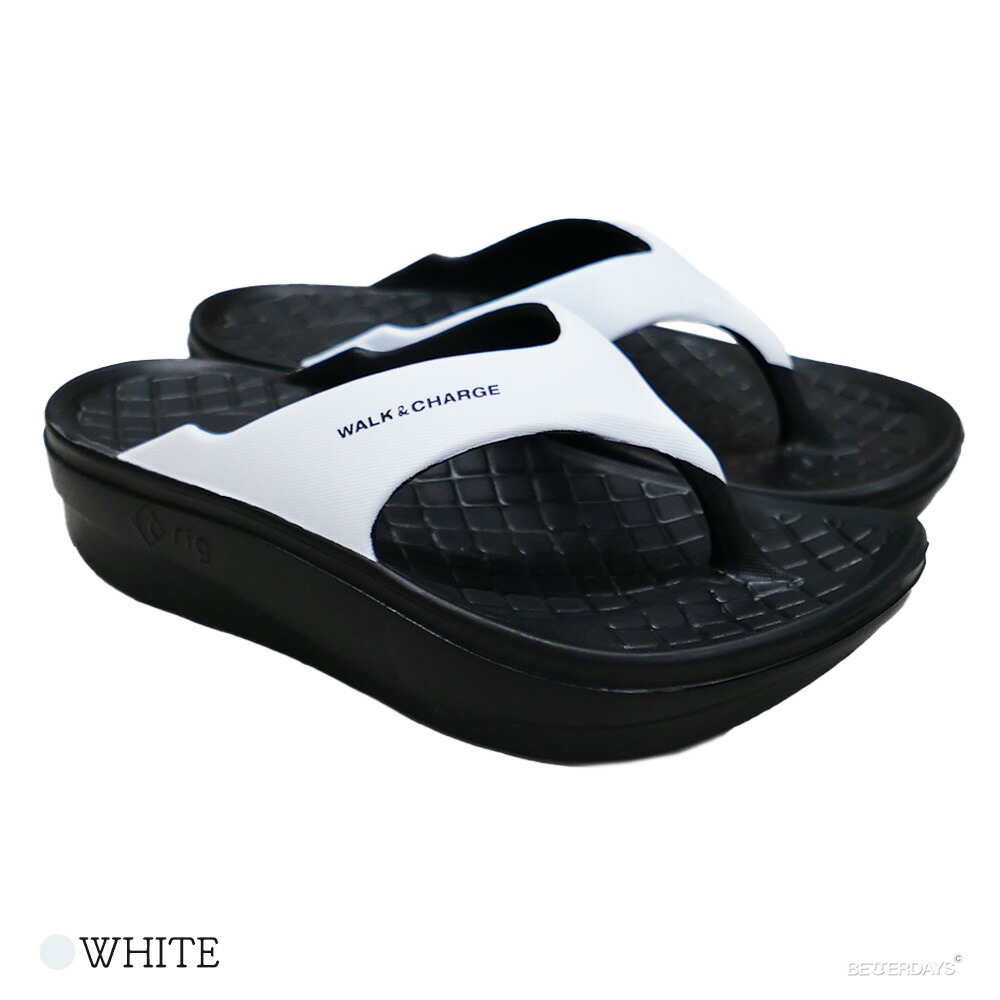 サンダル   リグ rig リカバリーサンダル FLIP FLOP 2.0 Black White 22.5-28.5cm 