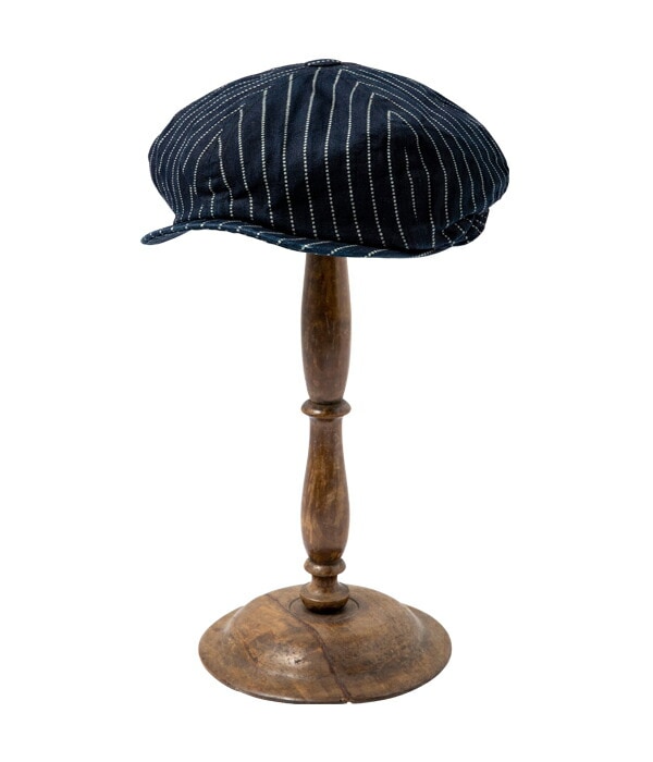 ワークキャップ  デニム ストライプアップルジャックキャップ シュガーケーン 9oz. WABASH STRIPE APPLEJACK CAP