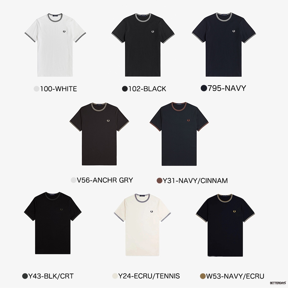 フレッドペリー Tシャツ レディース メンズ ユニセックス 半袖 カットソー TWIN TIPPED T-SHIRT 【国内正規品】 FRED PERRY