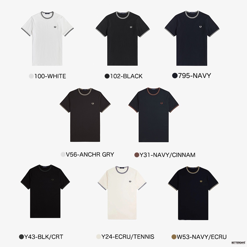 フレッドペリー Tシャツ レディース メンズ ユニセックス 半袖 カットソー TWIN TIPPED T-SHIRT 【国内正規品】 FRED PERRY