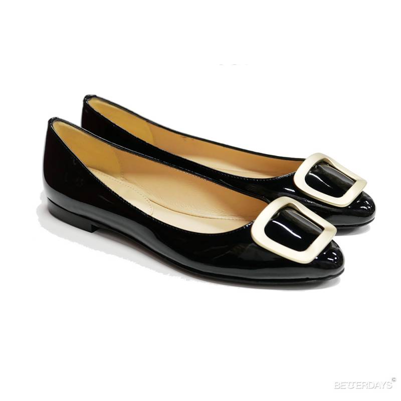 パンプス フラットシューズ ファビオルスコーニ FABIO RUSCONI 4141 NERO VERNICE 22cm-26cm   