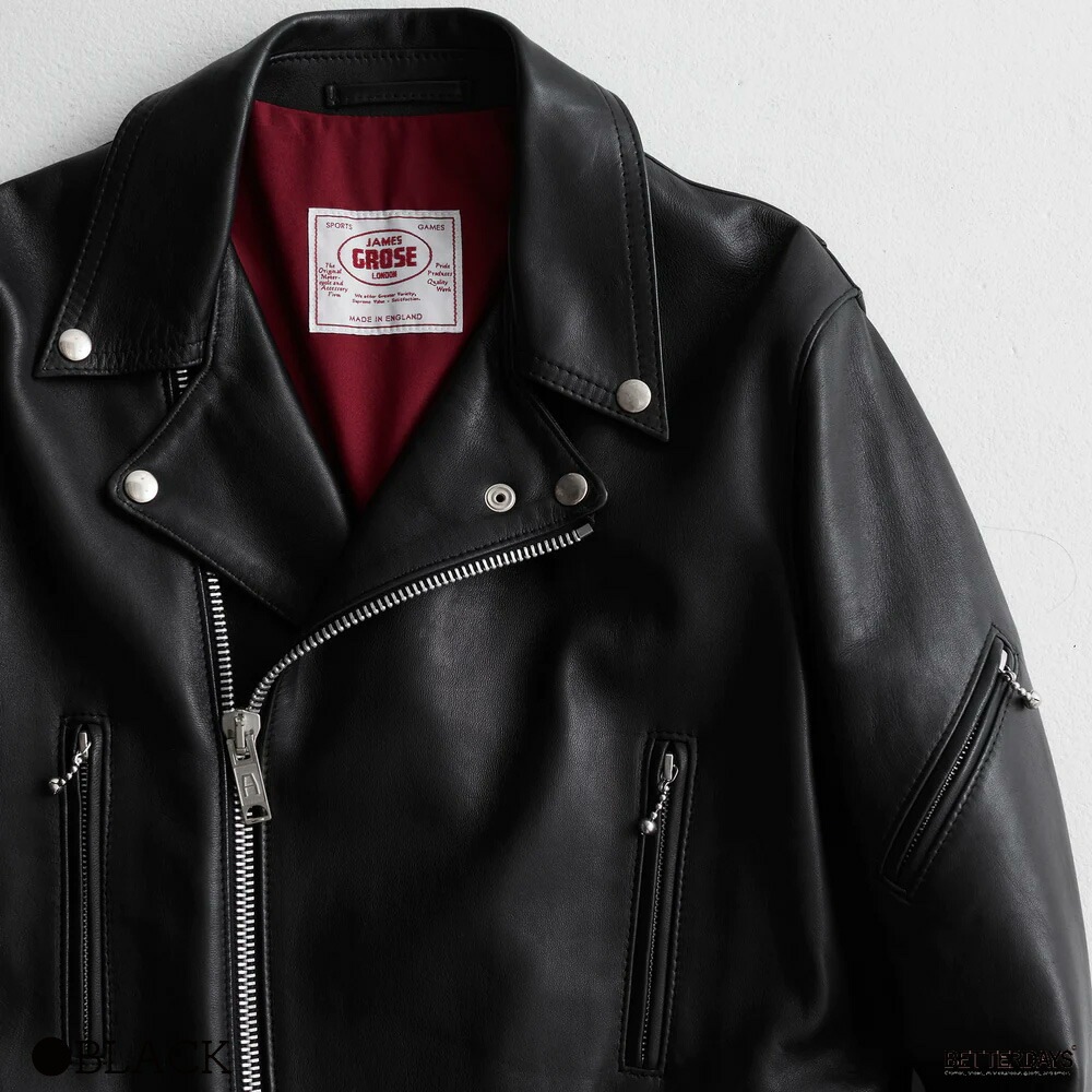 ライダース レザージャケット 革ジャン ジェームスグロース ニューマニラ ホースレザー NEW MANILA HORSE LEATHER 馬革 JAMES GROSE