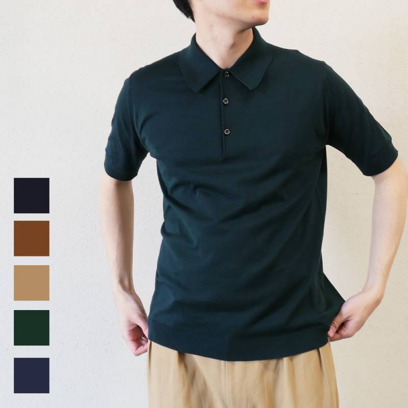 ニットポロシャツ  ジョンスメドレー シーアイランドコットン EASY FIT JOHN SMEDLEY  ISIS