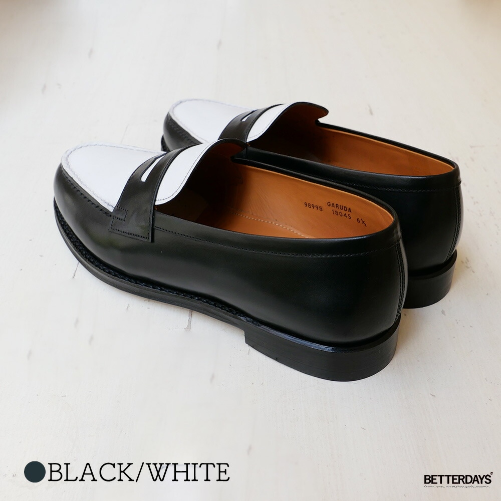 ローファー  ジャランスリワヤ ジャラン スリウァヤ 98998 BLACK WHITE LEATHER SOLE ペニーローファー コインローファー  JALAN SRIWIJAYA