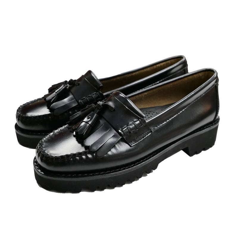 ローファー  厚底キルトタッセルローファー BA41820 LEATHER BLACK タッセルローファー ジーエイチバス G.H.BASS 