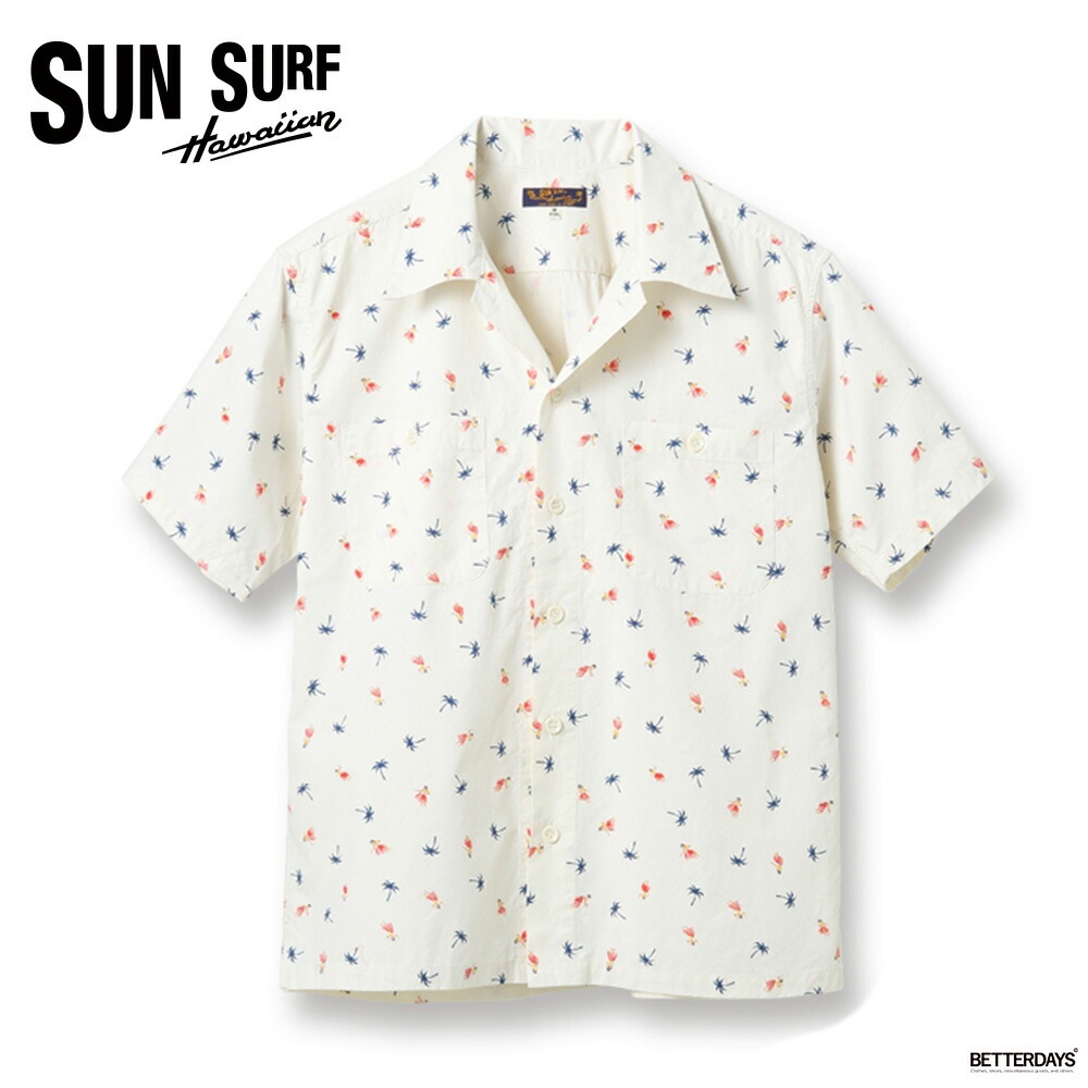 ハワイアンシャツ アロハシャツ サンサーフ COTTON TWILL REGULAR COLLAR SHIRT “HULA & PALM TREE” SUN SURF ヴィンテージ柄 ビンテージ柄