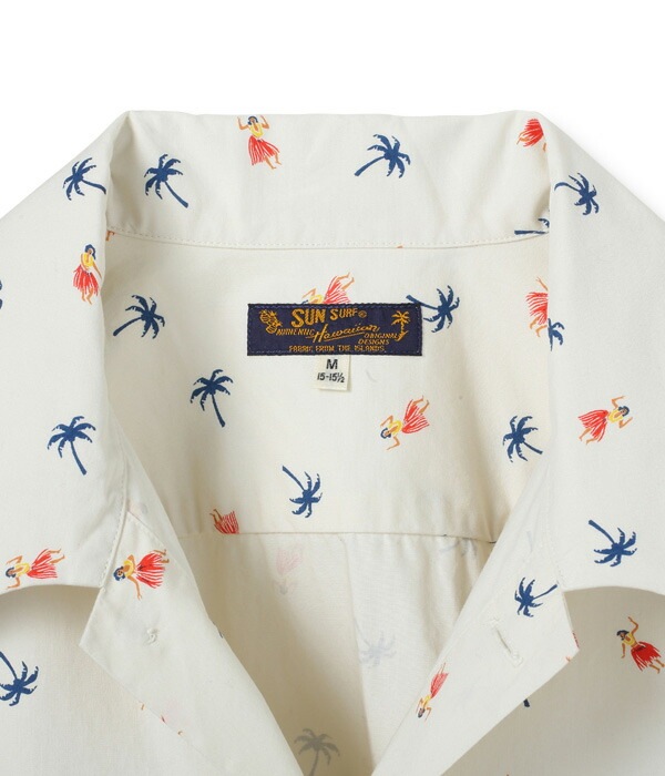 ハワイアンシャツ アロハシャツ サンサーフ COTTON TWILL REGULAR COLLAR SHIRT “HULA & PALM TREE” SUN SURF ヴィンテージ柄 ビンテージ柄