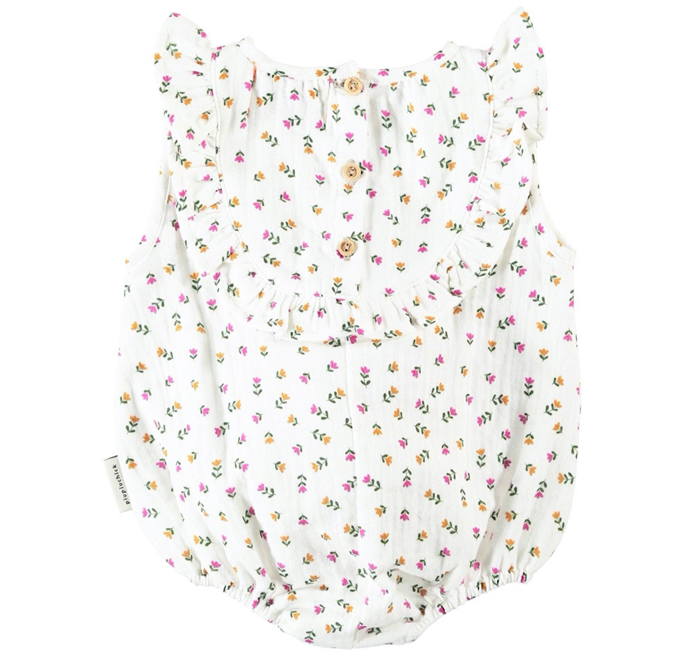 【SALE／20%OFF】ワンピース フリル ベビー piupiuchick ピウピウチック 花柄 フラワー オーガニックコットン100％  ポルトガル製  0歳-2歳