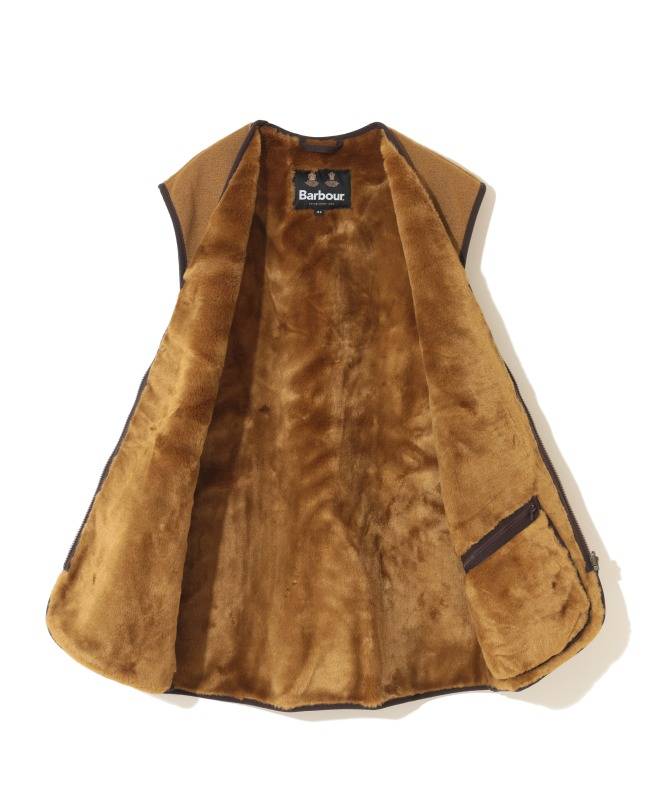 バブアー ファーライナー ベスト ジレ リバーシブル パイルライナー フロントジップ Barbour warm pile waistcoat zip-in liner 2way