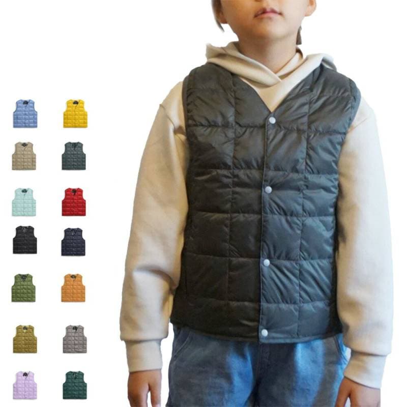 【25AW 予約 10月入荷予定】ダウンベスト  インナーベスト DOWN VEST ノースリーブ  V ネックボタン タイオン 体温 TAION-K001 TAION-Y001