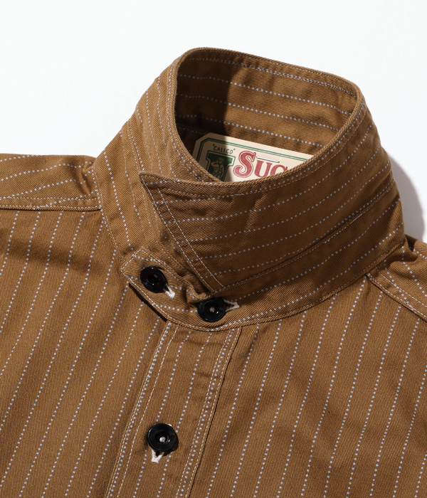 シャツ シュガーケーン フィクションロマンス FICTION ROMANCE 8.5oz. BROWN WABASH STRIPE WORK SHIRT LONG SLEEVE SUGAR CANE