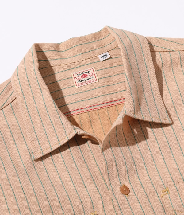 シャツ メンズ シュガーケーン コーク ストライプ COKE STRIPE WORK SHIRT LONG SLEEVE SUGAR CANE