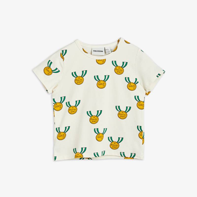 Tシャツ キッズ ミニロディーニ  総柄 メダル  mini rodini