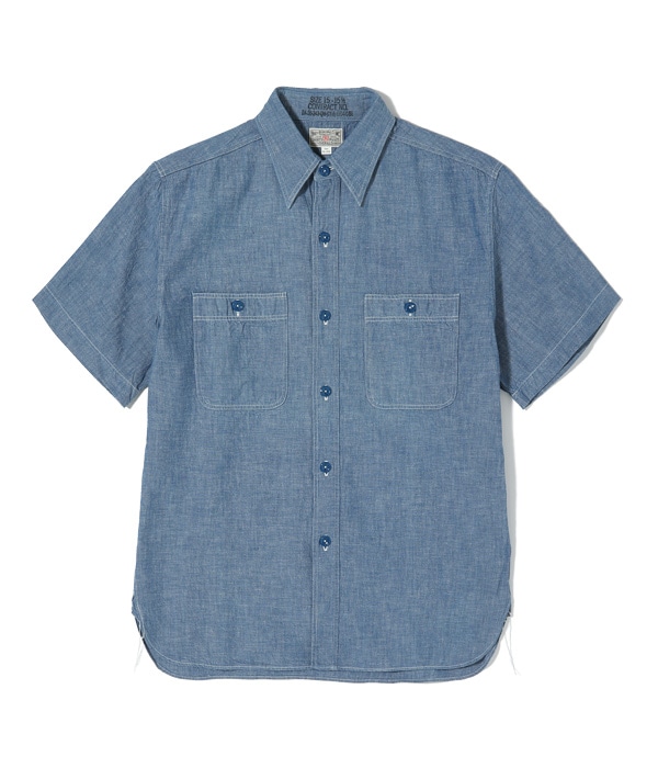 シャツ 半袖  バズリクソンズ ブルーシャンブレーワークシャツ BLUE CHAMBRAY WORK SHIRTS BUZZ RICKSON'S