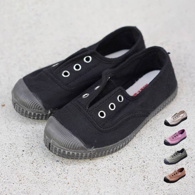 【26AW 予約】【最短で9月頃入荷予定】デッキシューズ スリッポン スニーカー キッズ シエンタ Cienta  キャンバス シューズ ブラックソール 靴 13-21cm N70997