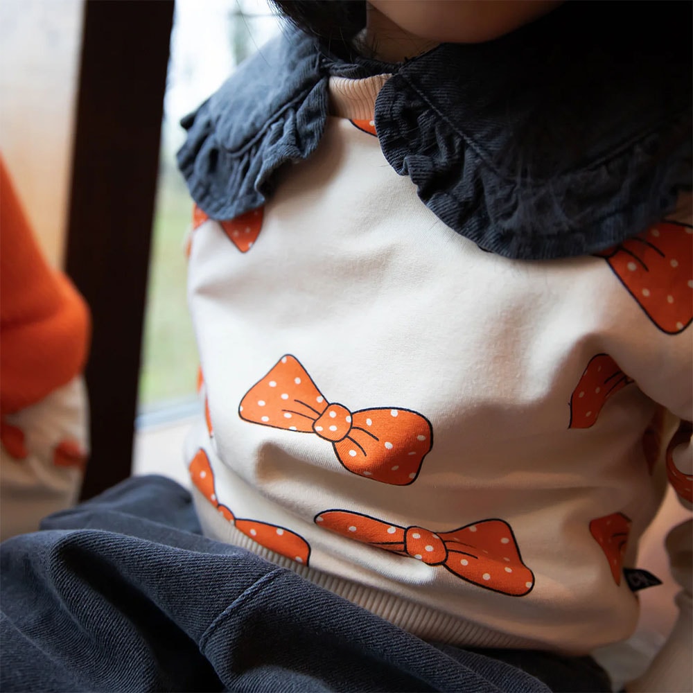 トレーナー ベビー キッズ CarlijnQ Bow girls sweater 総柄 リボン 長袖 カーラインク BOW090