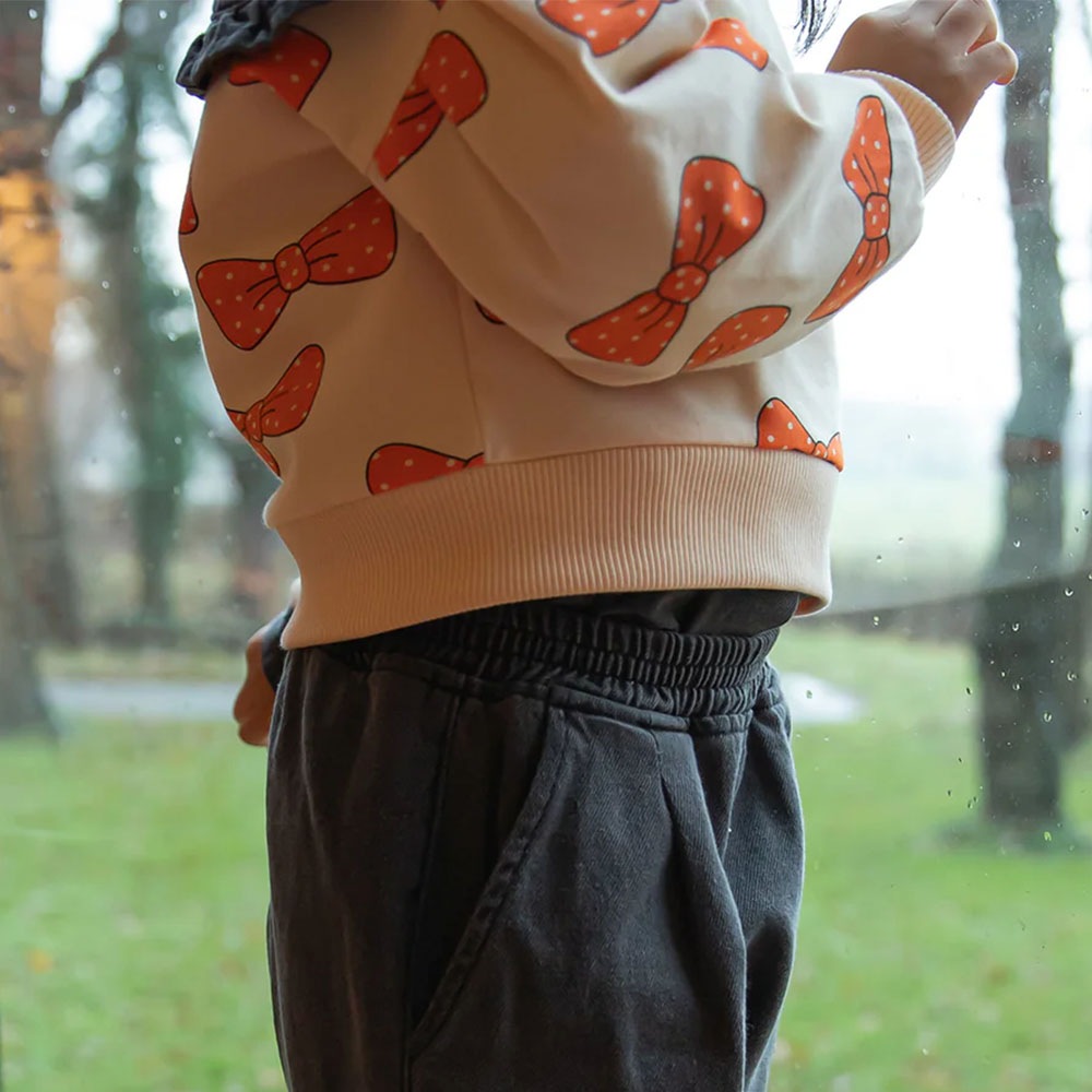 トレーナー ベビー キッズ CarlijnQ Bow girls sweater 総柄 リボン 長袖 カーラインク BOW090