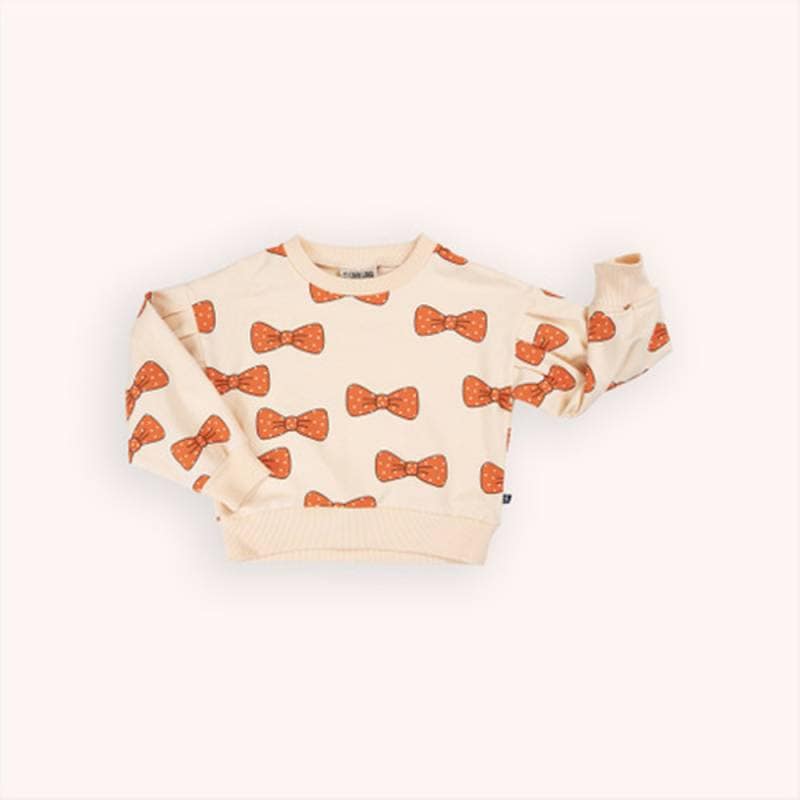 トレーナー ベビー キッズ CarlijnQ Bow girls sweater 総柄 リボン 長袖 カーラインク BOW090