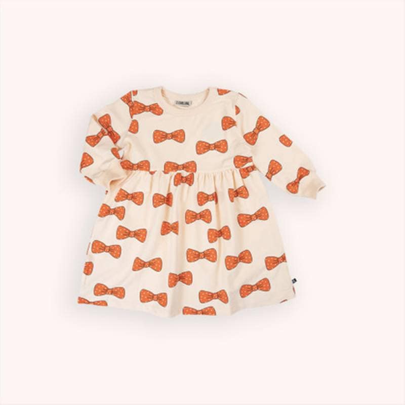 ワンピース ベビー キッズ CarlijnQ Bow dress 総柄 リボン 長袖 カーラインク BOW091