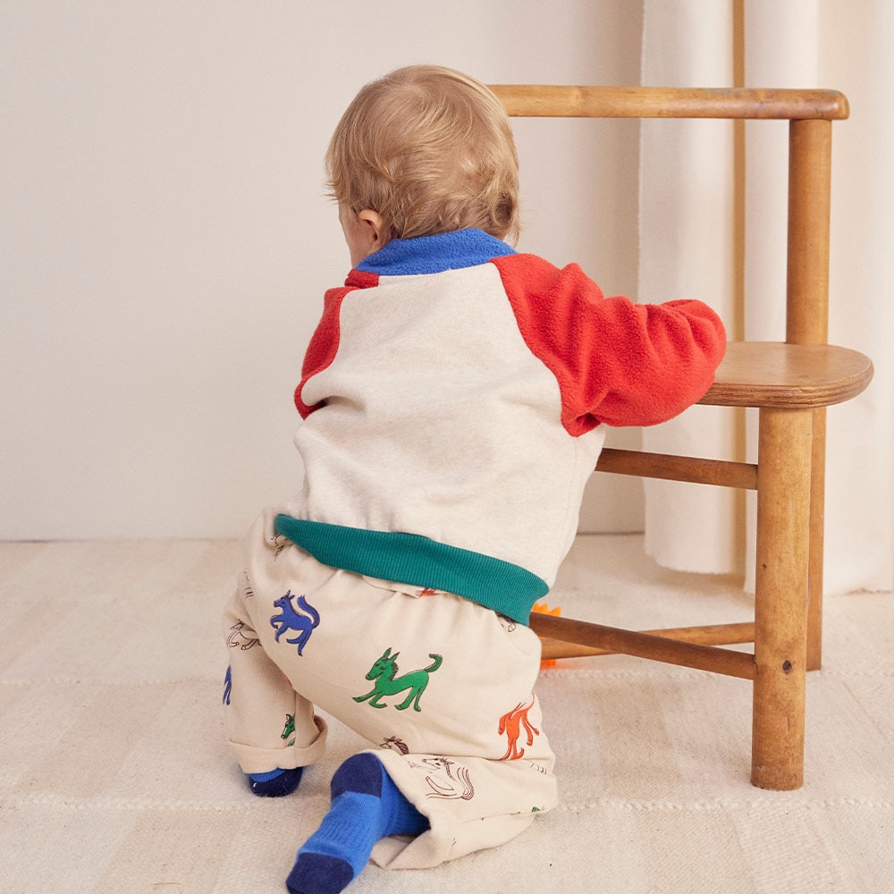 BOBO CHOSES/B.C color block zipped sweatshirt