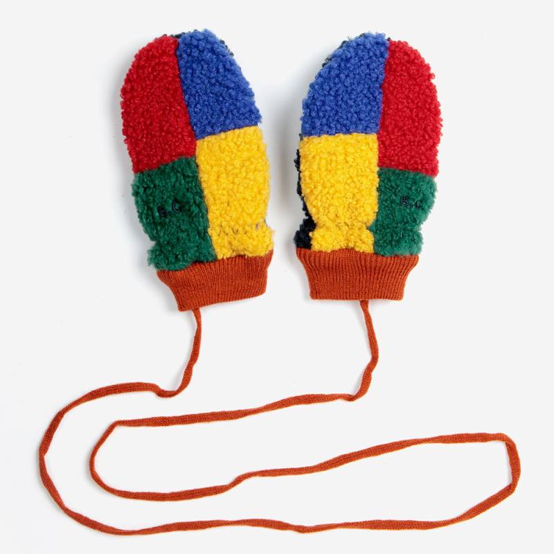 ミトン 手袋 ボボ・ショーズ ベビー Baby Color Block sheepskin mittens Bobo Choses