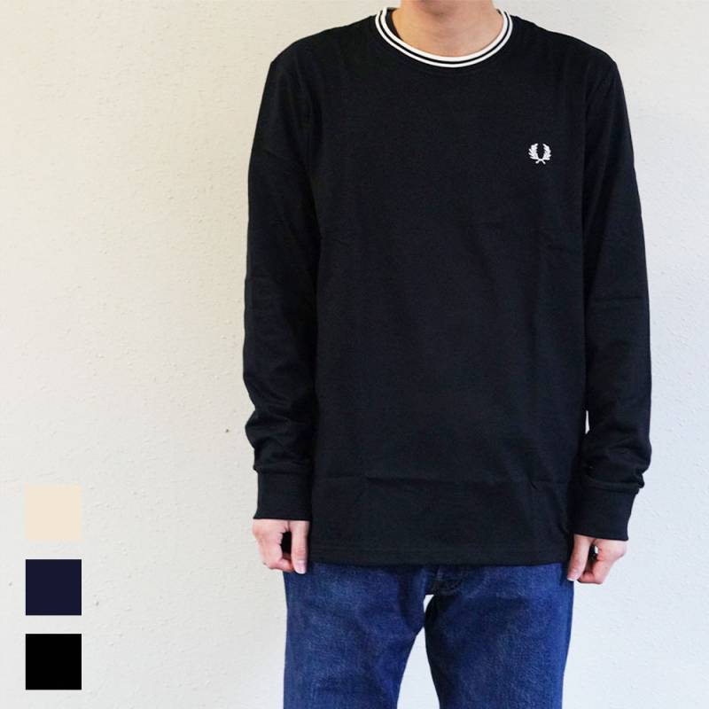 ロングTシャツ  フレッドペリー クルーネック 長袖 M9602 TWIN TIPPED LONG SLEEVE T-SHIRT  FRED PERRY
