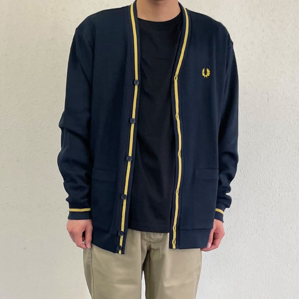 FRED PERRY カーディガン フレッドペリー ニット セーターティップド テクスチャー TIPPED PIQUE TEXTURE CARDIGAN