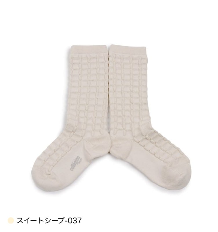 ソックス  コレジアン カミーユ チェックニットハイソックス 靴下 キッズ ベビー 子供 Collegien Camille 12cm-21cm