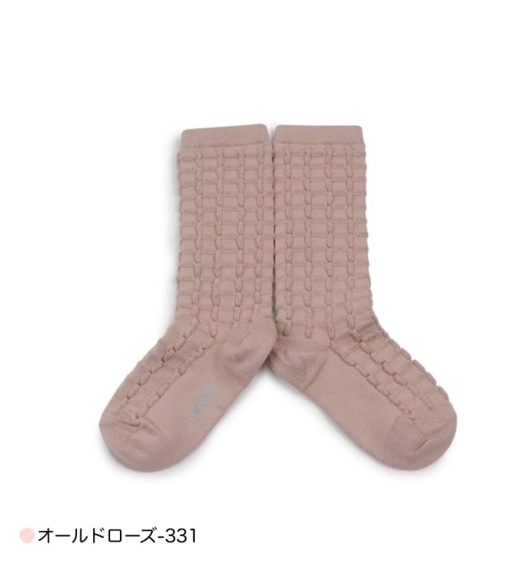 ソックス  コレジアン カミーユ チェックニットハイソックス 靴下 キッズ ベビー 子供 Collegien Camille 12cm-21cm