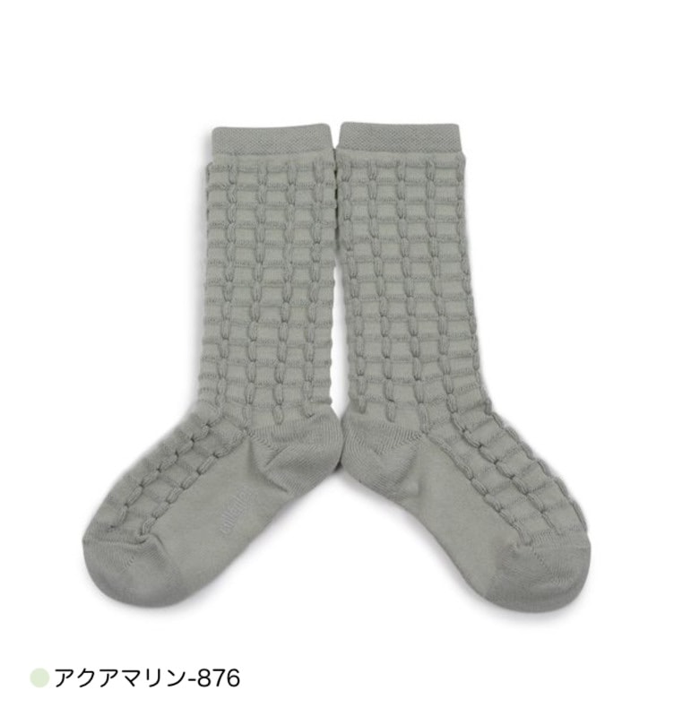 ソックス  コレジアン カミーユ チェックニットハイソックス 靴下 キッズ ベビー 子供 Collegien Camille 12cm-21cm