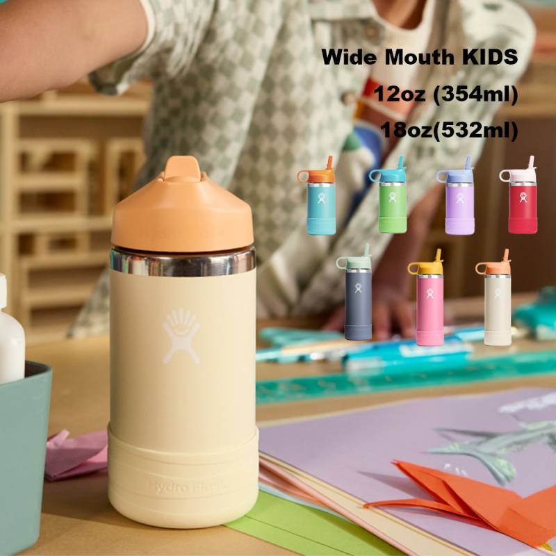  ハイドレーション ハイドロフラスク ボトル ステンレス キッズ ストロー 魔法瓶 真空断熱 Hydro Flask HYDRATION 12oz 18oz Wide Mouth KIDS【国内正規品】