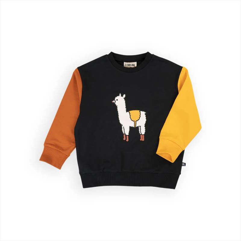 トレーナー ベビー キッズ CarlijnQ Basic sweater with print 総柄 アルパカ オーガニックコットン 裏起毛 長袖 カーラインク BSC202