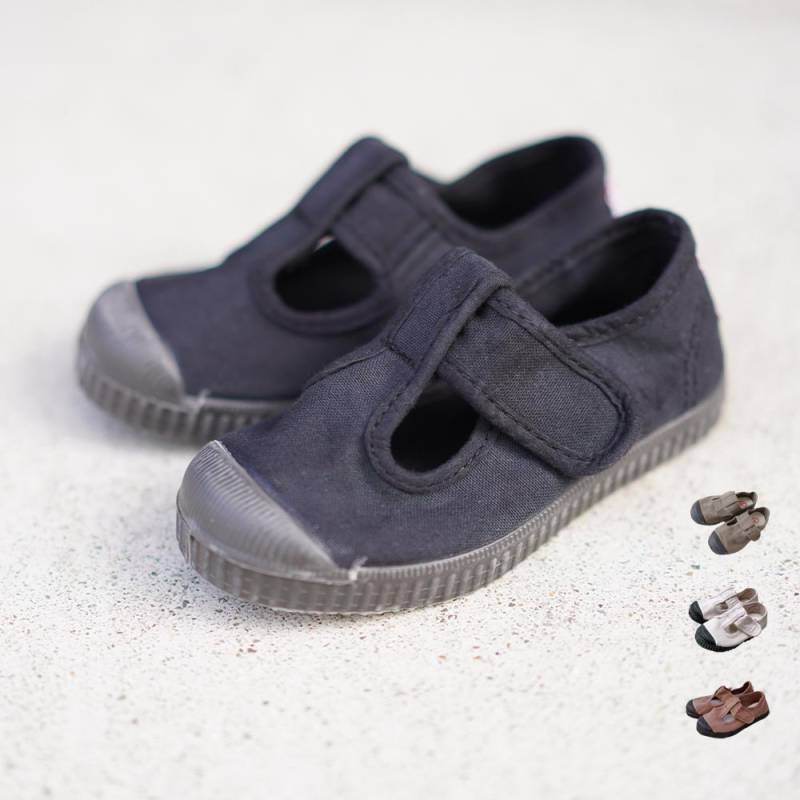【26AW 一部予約】【最短で9月頃入荷予定】Tストラップシューズ ベルクロ スニーカー  シエンタ Cienta キャンバス シューズ ブラックソール 靴 13-21cm N77997