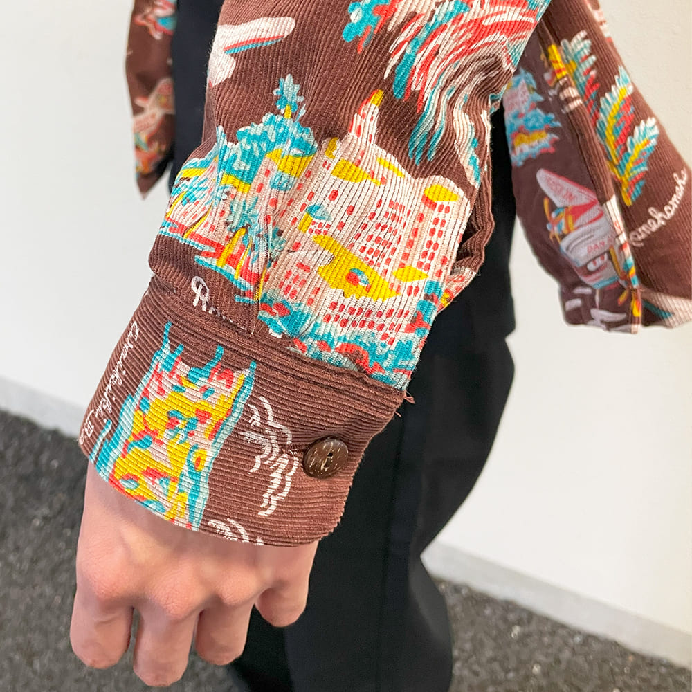 コーデュロイオープンシャツ 長袖 ロングスリーブ メンズ サンサーフ PAA AIR TRAVEL SUN SURF ヴィンテージ柄 ビンテージ柄 ロイヤルハワイアン ss29337