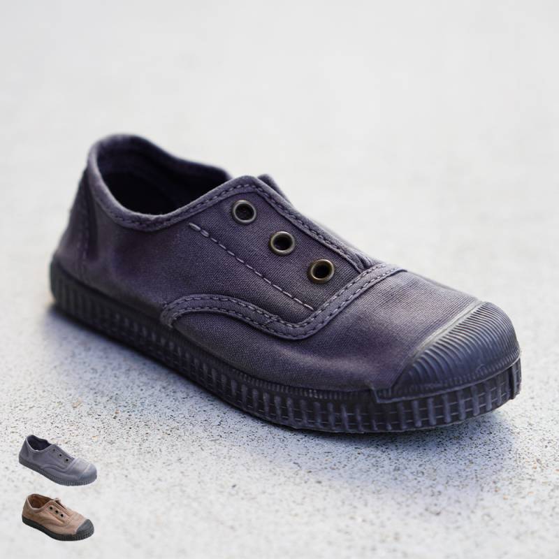 【26AW 一部予約】【最短で9月頃入荷予定】Cienta ムラ染め キャンバス シューズ ブラックソール 靴 13-21cm N70777