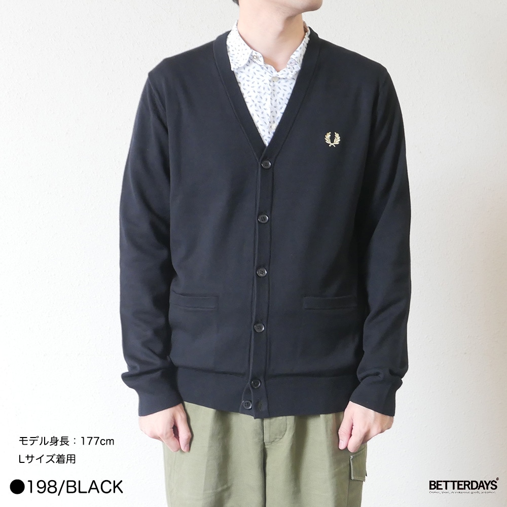 カーディガン フレッドペリー ニット Vネック K9551 CLASSIC CARDIGAN FRED PERRY