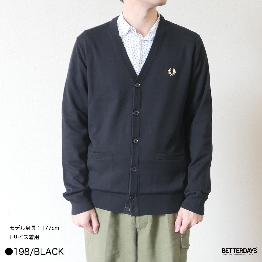 カーディガン  フレッドペリー ニット Vネック  K9551 CLASSIC CARDIGAN  FRED PERRY