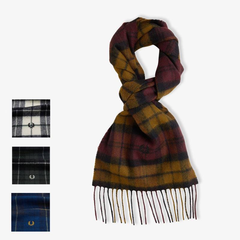 マフラー  フレッドペリー ウール チェック C8137 LAMBSWOOL TARTAN SCARF FRED PERRY