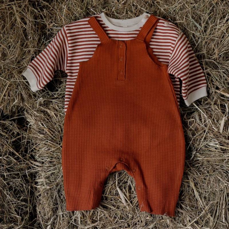 サロペット キッズ ベビー オーガニックズー Organic Zoo Paprika / Olive Waffle Salopette 15PWSOZ 15OWSOZ