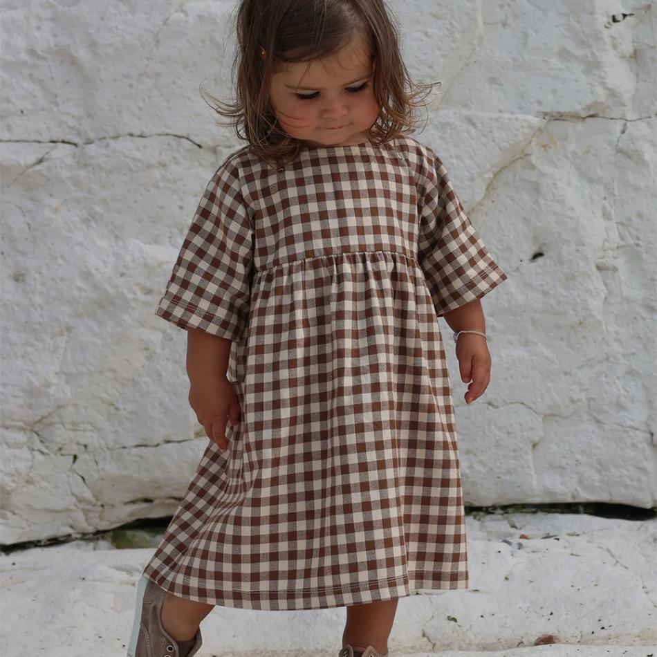 ワンピース organic zoo Blue Gingham Bella Dress ワンピース organic zoo Blue Gingham Bella Dress Pottery Blue