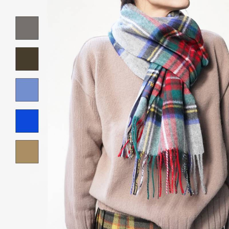 スカーフ マフラー ストール ツイードミル チェック柄 無地 tweedmill25×190