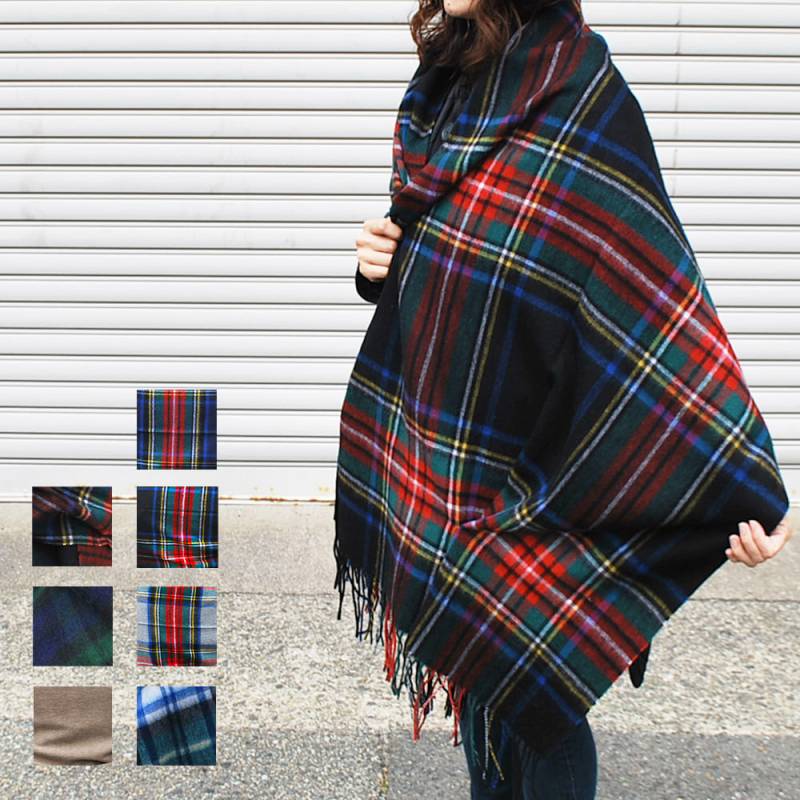 ストール  マフラー ツイードミル チェック柄 無地 tweedmill70×190