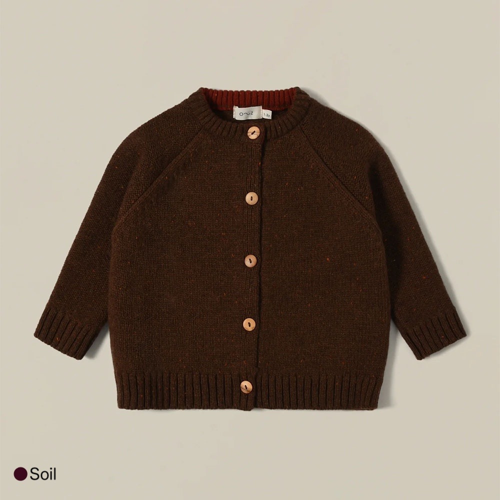 カーディガン  キッズ  ベビー オーガニックズー  Organic Zoo Soil / Oatmeal Boxy Wool Cardigan SBWCARD OBWCARD