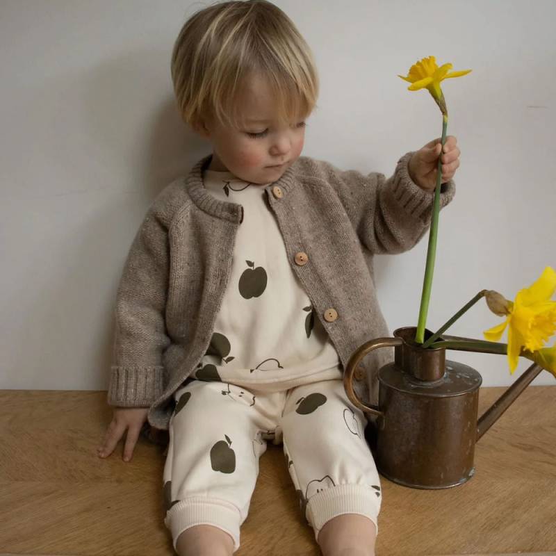 カーディガン キッズ ベビー オーガニックズー Organic Zoo Soil / Oatmeal Boxy Wool Cardigan SBWCARD OBWCARD