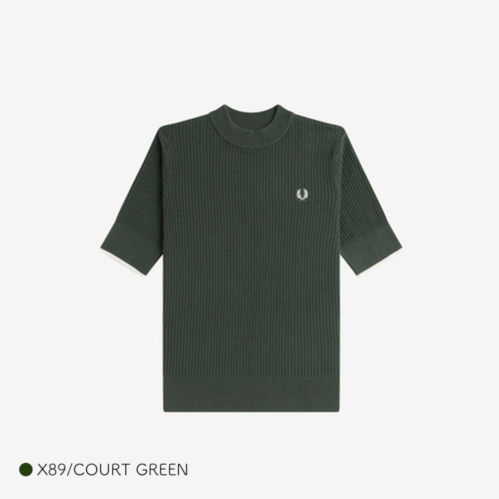 フレッドペリー ニット Tシャツ レディース 半袖 FRED PERRY MESH KNIT T-SHIRT 【国内正規品】K9115