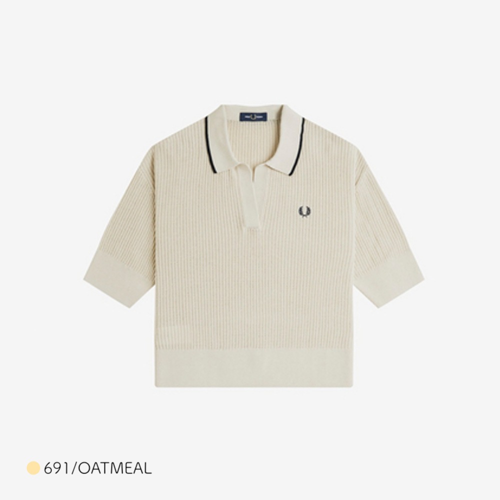 フレッドペリー ニット シャツ レディース 半袖 FRED PERRY OPEN-COLLAR MESH KNIT SHIRT 【国内正規品】K9114