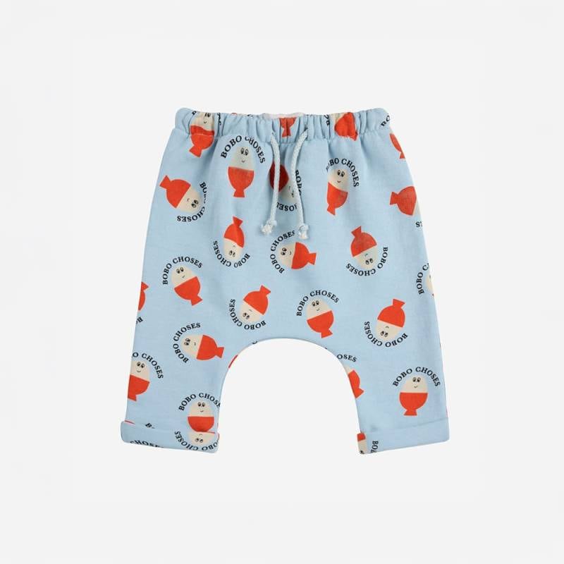ハーレムパンツ ベビー キッズ ボトムス ボボ・ショーズ 総柄 MORNING EGG ALL OVER HAREM PANTS【国内正規品】 Bobo Choses B125AB059