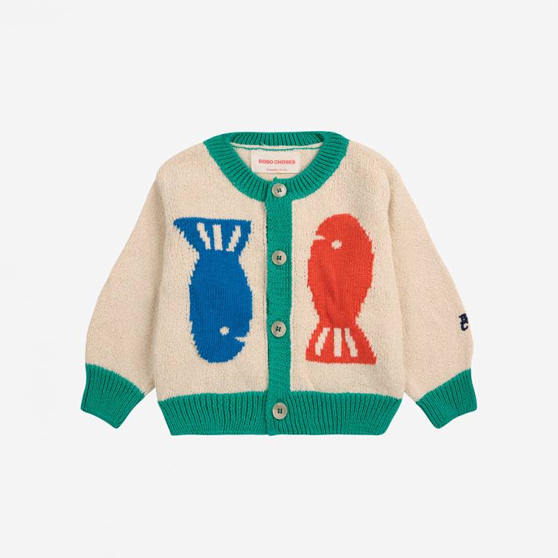 カーディガン ベビー ボボ・ショーズ 長袖 LUCKY FISH CARDIGAN【国内正規品】 Bobo Choses B125AB089